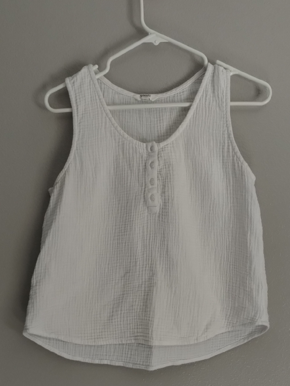 Splendid White Gauze Button-Front Tank Top